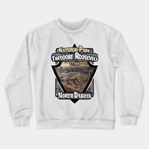 Theodore Roosevelt - National Park USA - North Dakota Crewneck Sweatshirt by Area31Studios